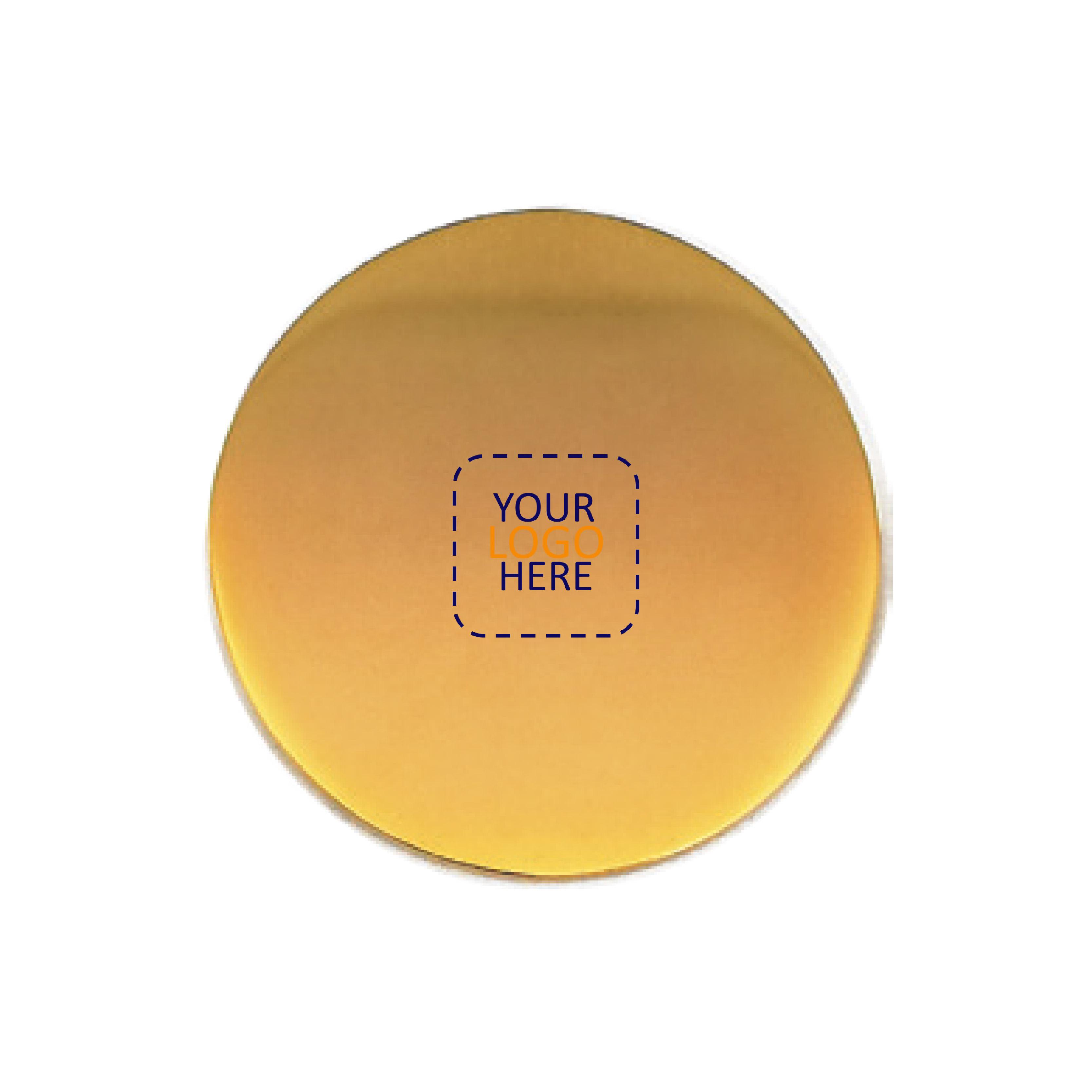 30 mm Gold Flat Round Design Metal Badge